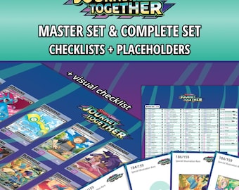 Journey Together Master Set and Complete Set Binder Placeholders + Printable Checklist | Scarlet & Violet Pokémon TCG | PDF Digital Download