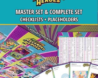 Ascended Heroes Master Set and Complete Set Binder Placeholders + Printable Checklist | Mega Evolution Pokémon TCG | PDF Digital Download