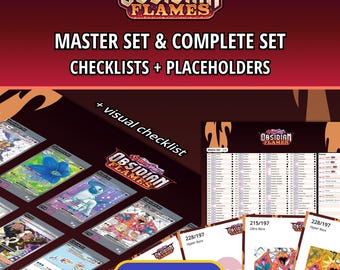 Obsidian Flames Master Set and Complete Set Binder Placeholders + Printable Checklist | Scarlet & Violet Pokémon TCG | PDF Digital Download