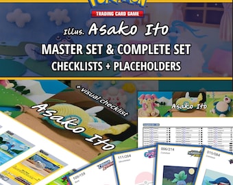 Asako Ito Master Set | Pokemon Artist Collection Checklist & Binder Placeholders | Crochet Art Master Set | Pokemon TCG Printable PDF