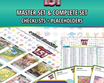 151 Master Set and Complete Set Binder Placeholders + Printable Checklist | Scarlet & Violet Pokémon TCG | PDF Digital Download
