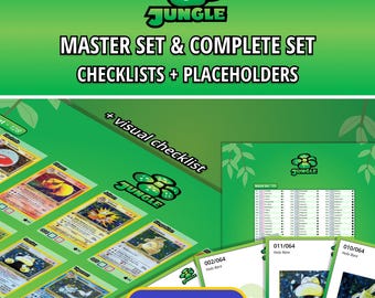 Jungle Master Set & Complete Set Checklists + Binder Placeholders | 1st Edition and Unlimited | WOTC