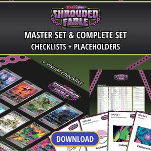Shrouded Fable Master Set and Complete Set Binder Placeholders + Printable Checklist | Scarlet & Violet Pokémon TCG | PDF Digital Download