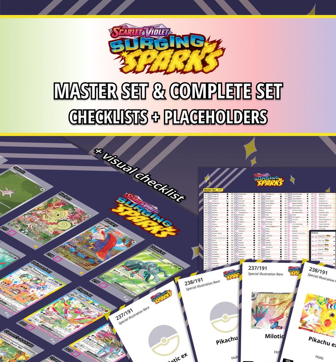 pokemon scarlet violet surging sparks card list & Booster Box Pikachu ex takes centre stage Pokmon Surging Sparks Booster Pack