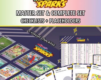Surging Sparks Master Set and Complete Set Binder Placeholders + Printable Checklist | Scarlet & Violet Pokémon TCG | PDF Digital Download