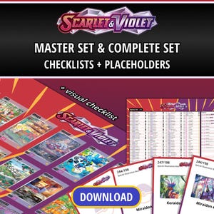 Scarlet & Violet Base Set Master Set and Complete Set Binder Placeholders + Printable Checklist | Pokémon TCG | PDF Digital Download