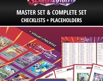 Scarlet & Violet Base Set Master Set and Complete Set Binder Placeholders + Printable Checklist | Pokémon TCG | PDF Digital Download