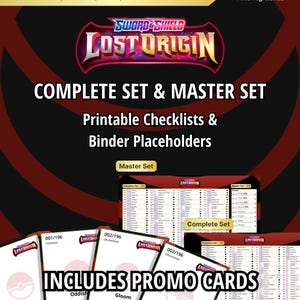 Schwert und Schild | Lost Origin - Master Set & Komplett-Set Checklisten + Ordner-Platzhalter | Printable Pokemon TKG Accessoires DIGITAL