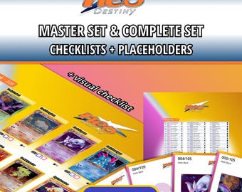 Neo Destiny Master Set and Complete Set Checklists + Binder Placeholders | 1st Edition & Unlimited | WOTC