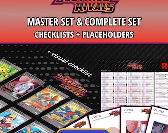 Destined Rivals Master Set and Complete Set Binder Placeholders + Printable Checklist | Scarlet & Violet Pokémon TCG | PDF Digital Download