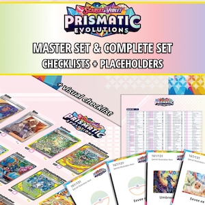 Prismatic Evolution Master Set und Complete Set Ordner-Platzhalter + Druckbare Checkliste | Scarlet & Violet TCG | PDF-Download