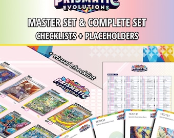 Prismatic Evolution Master Set e segnaposto per raccoglitore del set completo + lista di controllo stampabile / Scarlet & Violet TCG / Download digitale in PDF