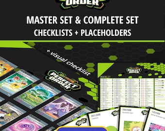 Perfect Order Master Set and Complete Set Binder Placeholders + Printable Checklist | Mega Evolution Pokémon TCG | PDF Digital Download