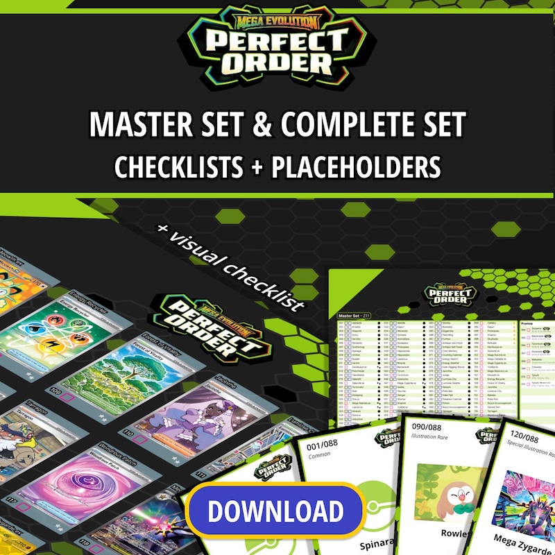 Pokemon Perfect Order Checklist.pdf Perfect Order Binder - Etsy