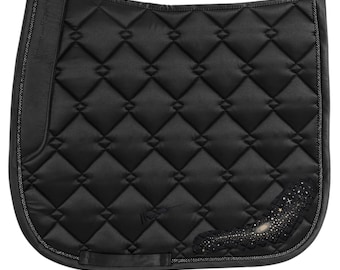 Celestial Milky Way Rhinestone Saddle Pad – Elegant Black Equestrian Tack