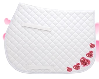 Sparkling Hearts Saddle Pad – Valentine's Day Equestrian Pad
