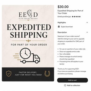 May include: An advertisement for expedited shipping services. The design features the text "EXPEDITED SHIPPING" and "FASTER DELIVERY, JUST FOR WHAT YOU NEED." A graphic of a clock and a truck is also included.
