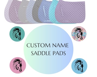 Personalized Saddle Pad with Elegant Horse Patch | Barn or Rider Design