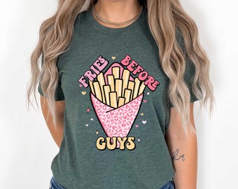 Fries Before Guys Pink Cheetah - Trasferimento DTF a colori vivaci pronto per la stampa