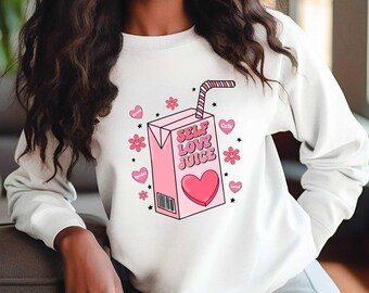 Self Love Juice Flowers Pink - Transferencia DTF lista para imprimir, vibrante y a todo color