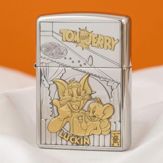 Zippo Lighter, Tom and Jerry Silver Plated Zippo, Zippo Gold