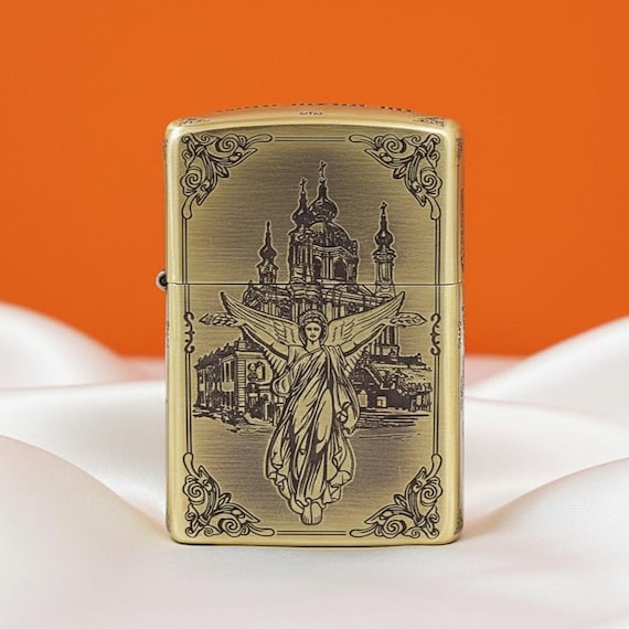 Zippo Angel Emblem Lighter, Church Engraved Zippo, Religious