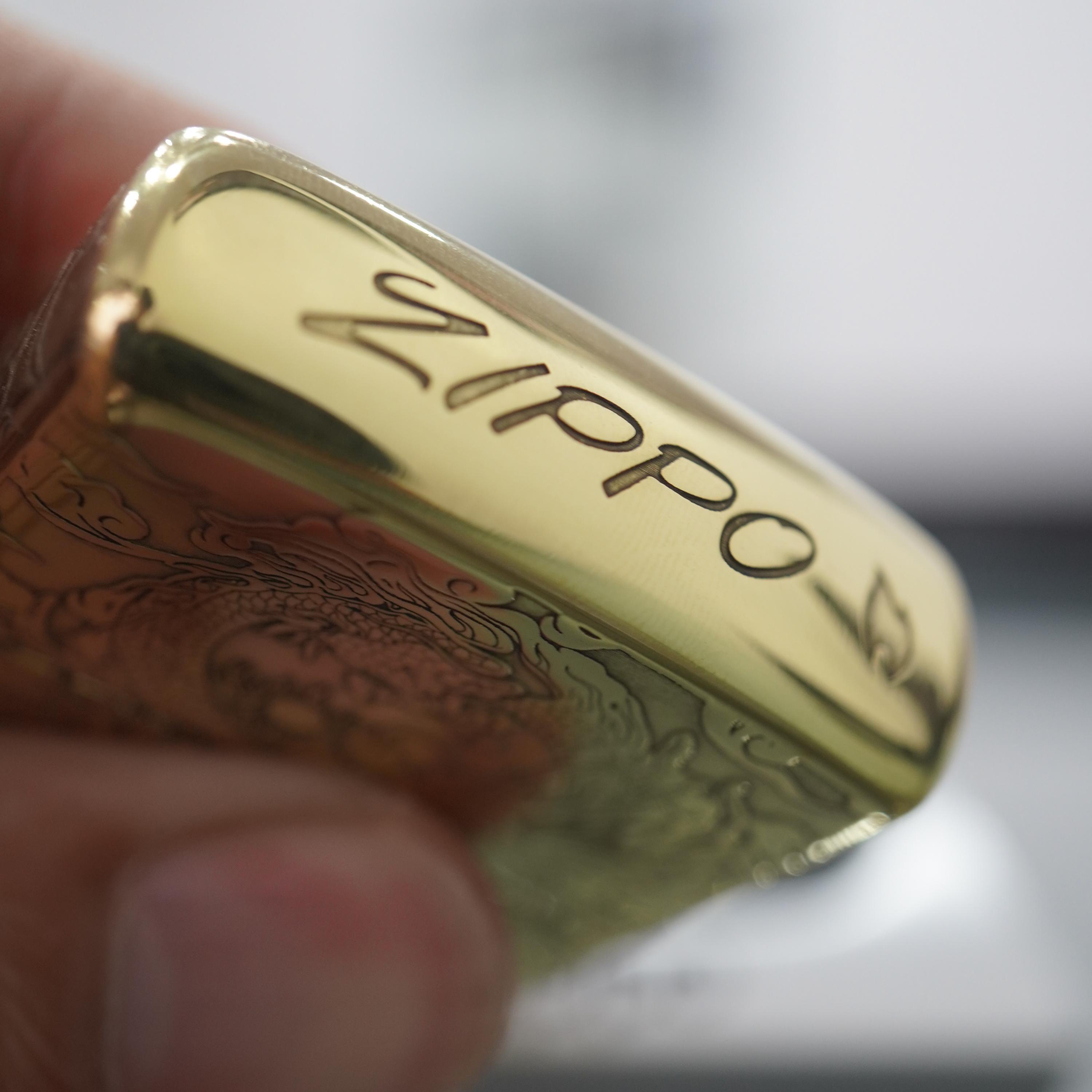 Dragon Zippo Armor Brass, 5-sided Seamless Deep Engraving