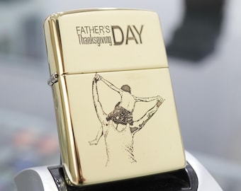 Cadeau zippo fête des pères, briquet en laiton Armor personnalisé, le plus beau cadeau que je l'appelle papa, cadeau d'anniversaire boussole papa personnalisé