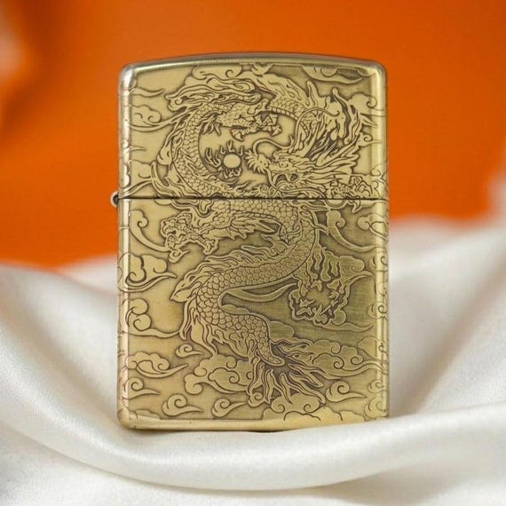Dragon Zippo Armor Brass, 5-sided Seamless Deep Engraving