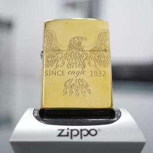 Zippo Feuerzeug mit Gravur, Zippo Rüstung Messing Adler Schädel Rose Thema, personalisiertes Geschenk für Männer