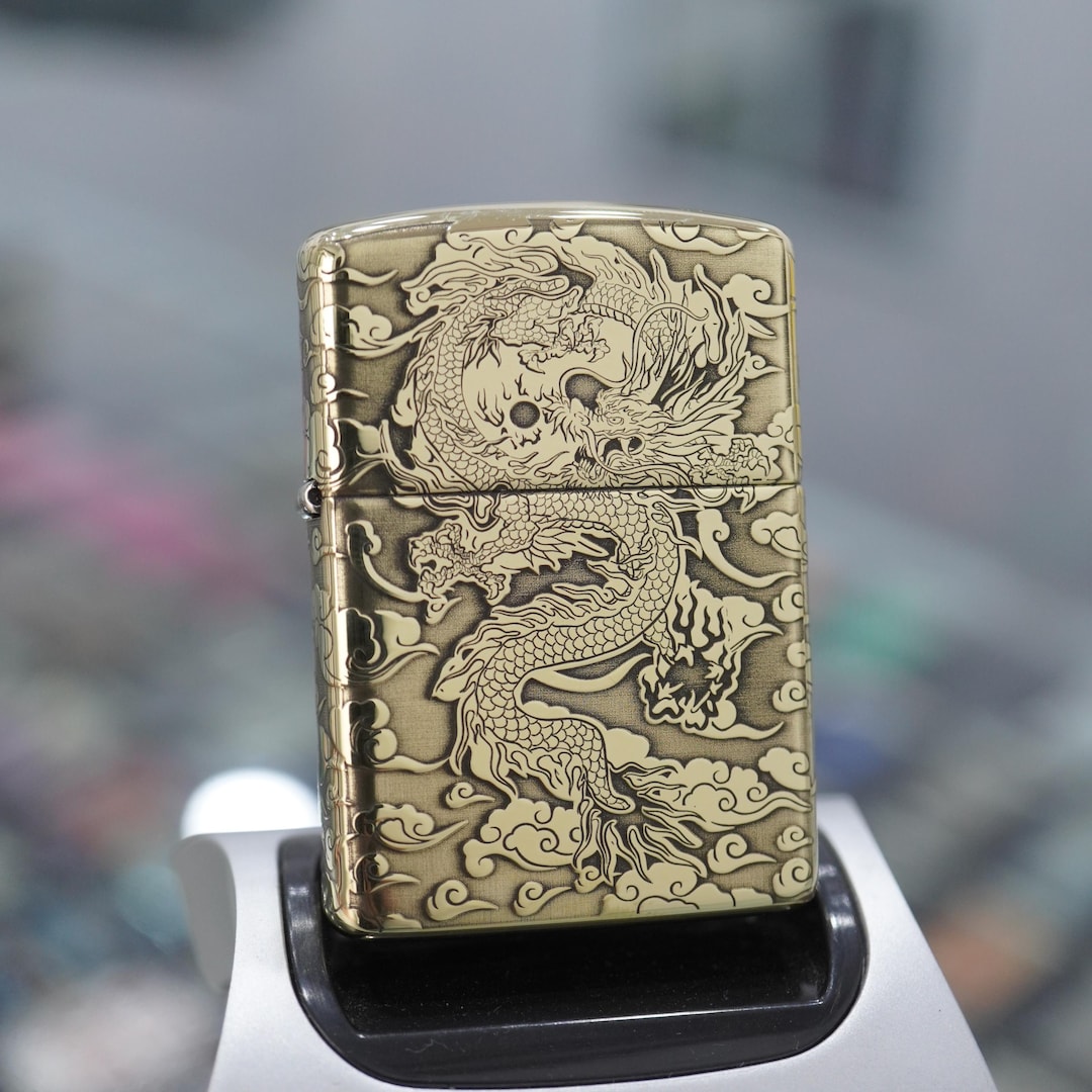 Dragon Zippo Armor Brass, 5-sided Seamless Deep Engraving