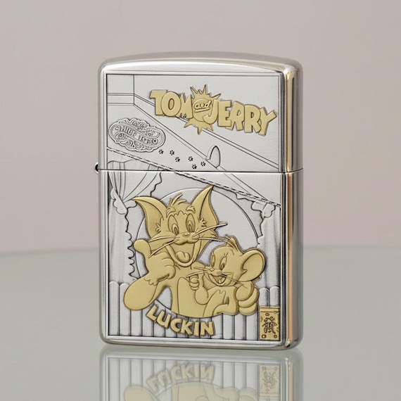 Zippo Lighter, Tom and Jerry Silver Plated Zippo, Zippo Gold
