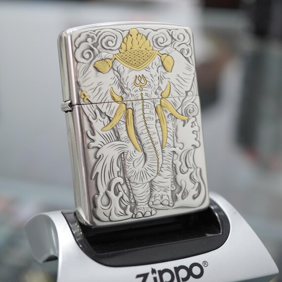 elephant cigarette lighter Antique Mens Club 19th century fill with Zippo lighter fuel. Zippo Luxury 3D Engraved ,