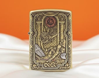 Zippo Medieval Engraved lighter, Vintage Knight Engraved Zippo, Vintage Collector's Lighter, Unique Gift