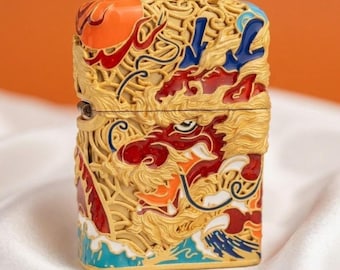 Zapalniczka Zippo Luxury Dragon, rzadka zapalniczka Zippo Custom z motywem smoka, prezent dla drużby