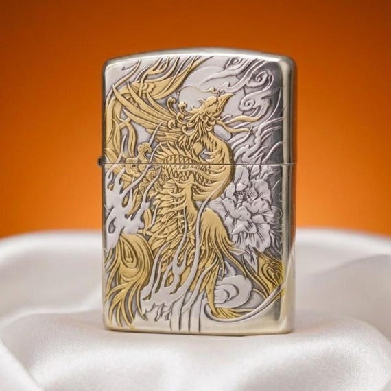 Zippo Phoenix Engraved Lighter, Hand Craved Zippo Lighters, Custom