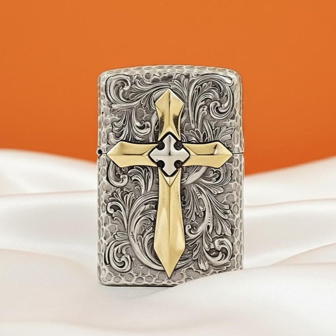 Zippo Tribal Cross Lighter, Deep Carved Gothic Scrollwork Design - Etsy