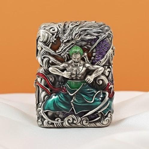 Zippo Zoro One Piece Lighter 3D Custom, Hand Painted Color Enamel