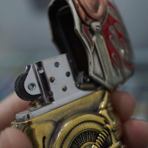 Zippo Motorcycle Biker Lighter 3D Full Wrap Design - Solid Brass