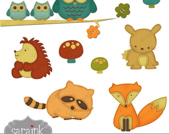 Woodland Forest Animals Clipart Download - Cute digital clip art for Personal and Commercial Use