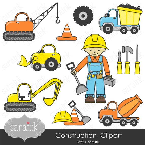 Construction Clipart Construction Party Clipart Digital | Etsy