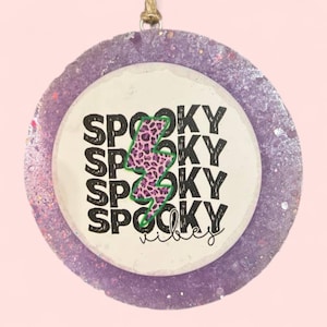 Spooky Vibes Lightning Bolt Auto Freshie – Lila Glitzer Halloween Erfrischer – Butt Naked Scent