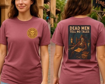 Pirates of the Caribbean Unisex T-shirt, Dead Men Tell No Tales Pirate Skeleton Tee, Disney Shirt