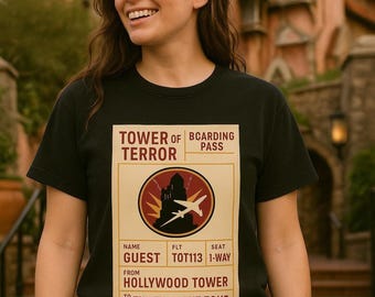 Shirt met instapkaart Tower of Terror | Disney Hollywood Studios-T-shirt