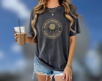 World Showcase Explorers Club Shirt | Epcot Disney Tee | Spaceship Earth Travel Adventure T-Shirt