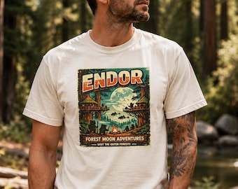 Endor Forest Moon Shirt, Retro Space Adventure Tee, Galactic Forest Travel Poster, Fan Inspired Vacation Tee