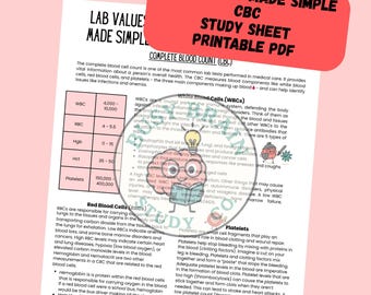 Lab Values Made Simple - CBC and BMP reference sheets for nurses and nursing students