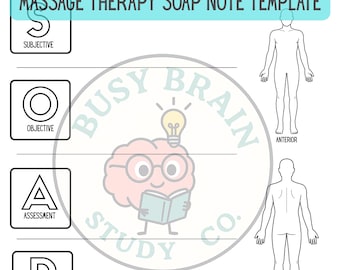 SOAP NOTES Template and Study Sheet for Massage Therapy