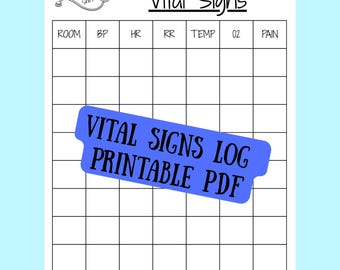 Vital Signs Log Printable PDF