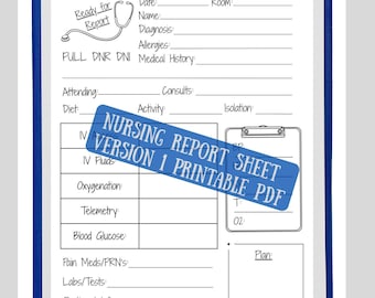 Nursing Shift Report Templates: Nurse & Student Organization Tool (Printable PDF Bundle)